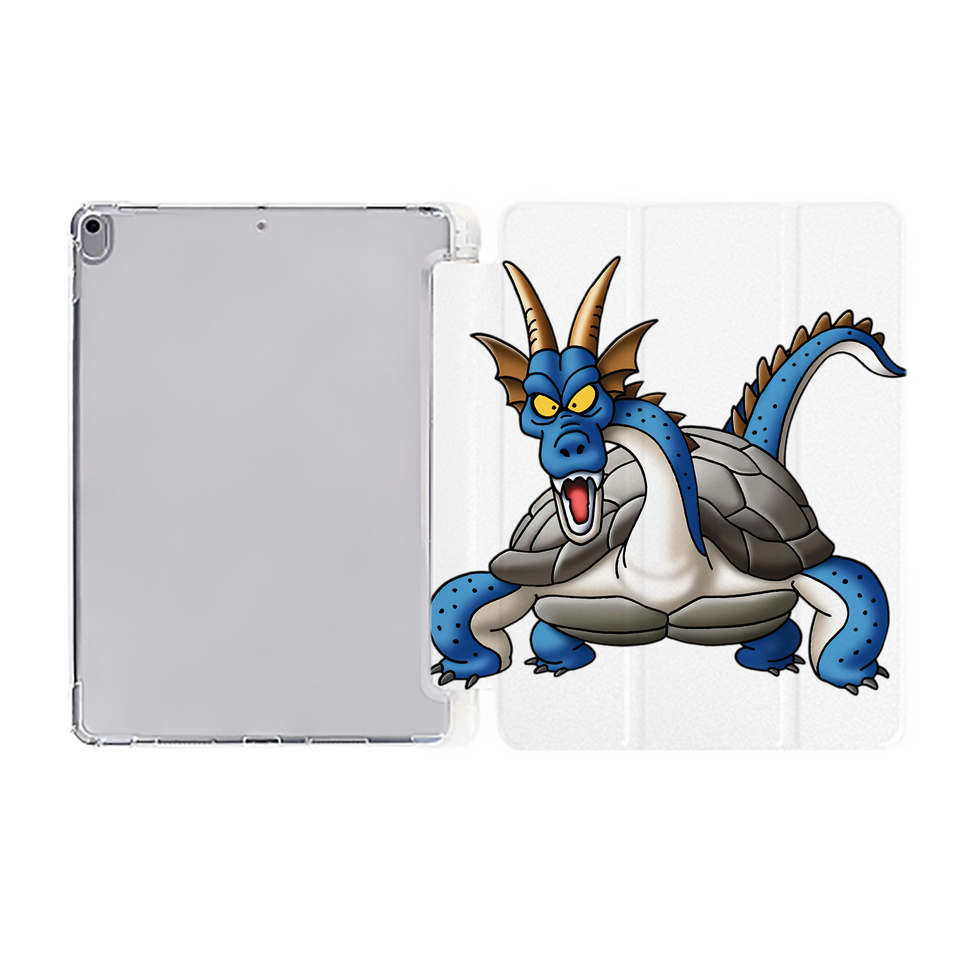 （画像用） ドラゴンクエスト Doragon Kuesuto Dragon Quest IPad ケース ペン収納付き 三つ折りスタンド PUレザー×シリコン 対応機種9.5/10.5/10.9インチ